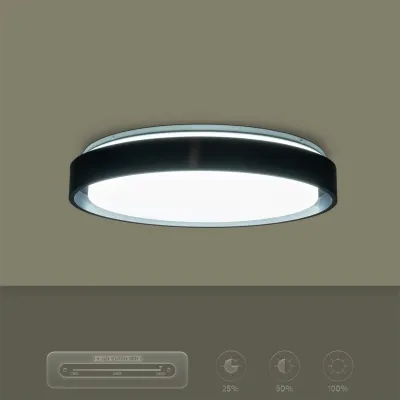 Φωτιστικό οροφής kelvo® BARCHETTA LED 72W 7200lm 120° AC 220-240V IP20 ρυθμιζόμενο λευκό CCT με χειριστήριο από 2700K έως 6000K ντιμμάριζομενο μαύρο ματ 48x48x8.2cm