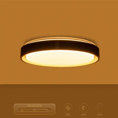 Φωτιστικό οροφής kelvo® BARCHETTA LED 72W 7200lm 120° AC 220-240V IP20 ρυθμιζόμενο λευκό CCT με χειριστήριο από 2700K έως 6000K ντιμμable μαύρο & σαμπανιζέ χρυσό ματ 48x48x8.2cm