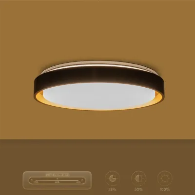 Φωτιστικό οροφής kelvo® BARCHETTA LED 72W 7200lm 120° AC 220-240V IP20 ρυθμιζόμενο λευκό CCT με χειριστήριο από 2700K έως 6000K ντιμμable μαύρο & σαμπανιζέ χρυσό ματ 48x48x8.2cm
