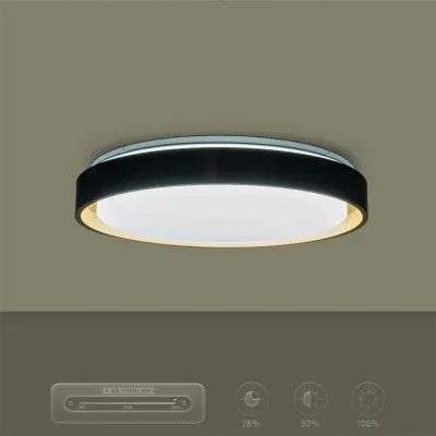 Φωτιστικό οροφής kelvo® BARCHETTA LED 72W 7200lm 120° AC 220-240V IP20 ρυθμιζόμενο λευκό CCT με χειριστήριο από 2700K έως 6000K ντιμμable μαύρο & σαμπανιζέ χρυσό ματ 48x48x8.2cm