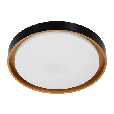 Φωτιστικό οροφής kelvo® BARCHETTA LED 72W 7200lm 120° AC 220-240V IP20 ρυθμιζόμενο λευκό CCT με χειριστήριο από 2700K έως 6000K ντιμμable μαύρο & σαμπανιζέ χρυσό ματ 48x48x8.2cm