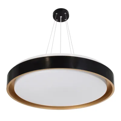 Φωτιστικό οροφής kelvo® BARCHETTA LED 72W 7200lm 120° AC 220-240V IP20 ρυθμιζόμενο λευκό CCT με χειριστήριο από 2700K έως 6000K ντιμμable μαύρο & σαμπανιζέ χρυσό ματ 48x48x8.2cm