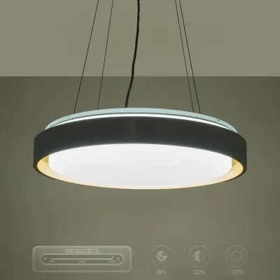 Κρεμαστό φωτιστικό οροφής LED kelvo® BARCHETTA 72W 7200lm 120° AC 220-240V IP20 ρυθμιζόμενο λευκό CCT με χειριστήριο από 2700K έως 6000K ντιμμάριζομενο λευκό & σαμπανιζέ χρυσό ματ 48x48x8.2cm