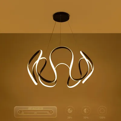 Κρεμαστό φωτιστικό οροφής LED kelvo® TARANTULA 120W 12000lm 360° AC 220-240V IP20 ρυθμιζόμενο λευκό CCT με χειριστήριο από 2700K έως 6000K ντιμμαριζόμενο μαύρο ματ 78x78x31.5cm