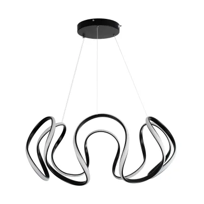 Κρεμαστό φωτιστικό οροφής LED kelvo® TARANTULA 120W 12000lm 360° AC 220-240V IP20 ρυθμιζόμενο λευκό CCT με χειριστήριο από 2700K έως 6000K ντιμμαριζόμενο μαύρο ματ 78x78x31.5cm