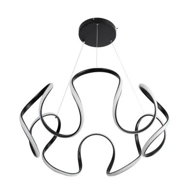 Κρεμαστό φωτιστικό οροφής LED kelvo® TARANTULA 120W 12000lm 360° AC 220-240V IP20 ρυθμιζόμενο λευκό CCT με χειριστήριο από 2700K έως 6000K ντιμμαριζόμενο μαύρο ματ 78x78x31.5cm