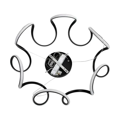 Κρεμαστό φωτιστικό οροφής LED kelvo® TARANTULA 120W 12000lm 360° AC 220-240V IP20 ρυθμιζόμενο λευκό CCT με χειριστήριο από 2700K έως 6000K ντιμμαριζόμενο μαύρο ματ 78x78x31.5cm