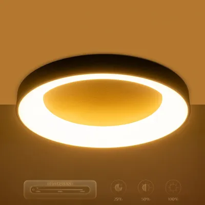 Φωτιστικό οροφής kelvo® SALEM LED 75W 7500lm 120° AC 220-240V IP20 ρυθμιζόμενο λευκό CCT με χειριστήριο από 2700K έως 6000K dimmable μαύρο ματ 45x45x9.5cm