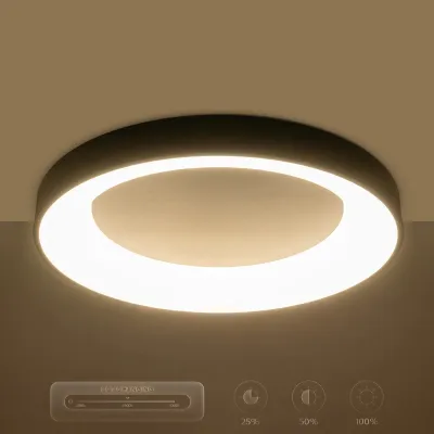 Φωτιστικό οροφής kelvo® SALEM LED 75W 7500lm 120° AC 220-240V IP20 ρυθμιζόμενο λευκό CCT με χειριστήριο από 2700K έως 6000K dimmable μαύρο ματ 45x45x9.5cm