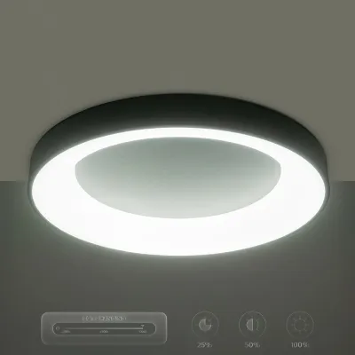Φωτιστικό οροφής kelvo® SALEM LED 75W 7500lm 120° AC 220-240V IP20 ρυθμιζόμενο λευκό CCT με χειριστήριο από 2700K έως 6000K dimmable μαύρο ματ 45x45x9.5cm
