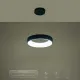 Κρεμαστό φωτιστικό οροφής LED kelvo® SALEM 75W 7500lm 120° AC 220-240V IP20 ρυθμιζόμενο λευκό CCT με χειριστήριο από 2700K έως 6000K ντιμαριζόμενο μαύρο ματ 45x45x6cm