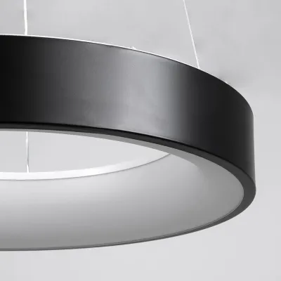 Κρεμαστό φωτιστικό οροφής LED kelvo® SALEM 75W 7500lm 120° AC 220-240V IP20 ρυθμιζόμενο λευκό CCT με χειριστήριο από 2700K έως 6000K ντιμαριζόμενο μαύρο ματ 45x45x6cm