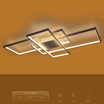 Φωτιστικό οροφής kelvo® QUADRA LED 120W 12000lm 120° AC 220-240V IP20 ρυθμιζόμενο λευκό CCT με χειριστήριο 2700K-6000K dimmable λευκό ματ 105x60x9cm