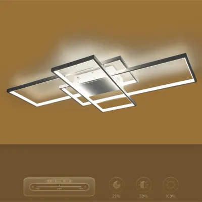 Φωτιστικό οροφής kelvo® QUADRA LED 120W 12000lm 120° AC 220-240V IP20 ρυθμιζόμενο λευκό CCT με χειριστήριο 2700K-6000K dimmable λευκό ματ 105x60x9cm