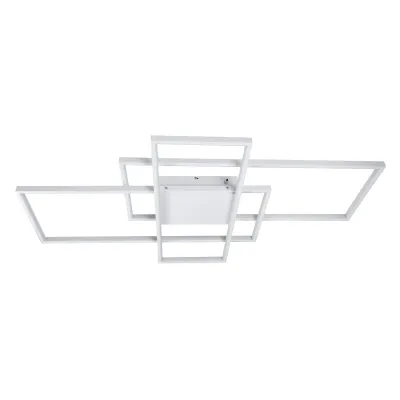 Φωτιστικό οροφής kelvo® QUADRA LED 120W 12000lm 120° AC 220-240V IP20 ρυθμιζόμενο λευκό CCT με χειριστήριο 2700K-6000K dimmable λευκό ματ 105x60x9cm