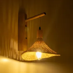 Απλίκα τοίχου kelvo® KALIA boho με ντουί E27 1 x AC 220-240V IP20 μπεζ 33x36x42cm 01964