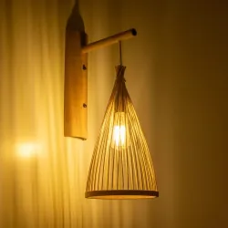 Boho φωτιστικό τοίχου - απλίκα kelvo® ARIDA με ντουί E27 AC 220-240V IP20 μπεζ 21x30x55cm 01970