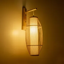 Φωτιστικό τοίχου - απλίκα boho kelvo® TULUM για λάμπα με ντουί E27 AC 220-240V IP20 μπεζ 25x33x73cm 01973