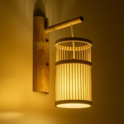 Boho φωτιστικό τοίχου kelvo® TULUM με ντουί E27 1 x E27 AC 220-240V IP20 μπεζ 16 x 26.5 x 47cm 01978