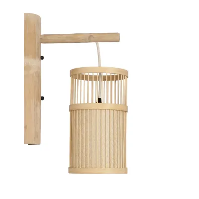 GLOBOSTAR® NOMAD 01978 Boho Φωτιστικό Τοίχου - Απλίκα με Ντουί 1 x E27 AC 220-240V IP20 - Μπεζ - Μ16 x Π26.5 x Υ47cm