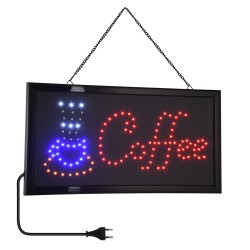 Φωτιστικό-ταμπέλα LED σήμανσης COFFEE με πρίζα 230VAC Μ48xΠ25xΥ2cm