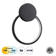 Κρεμαστό Φωτιστικό Design LED CYCLOS CCT 9W 1080lm 300° AC 220-240V - Εναλλαγή Φωτισμού μέσω Διακόπτη On/Off All In One - Μαύρο Κρεμαστό Φωτιστικό Design LED CYCLOS CCT 9W 1080lm 300° AC 220-240V - Εναλλαγή Φωτισμού μέσω Διακόπτη On/Off All In One - Μαύρο