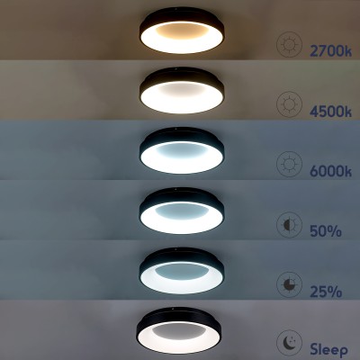 Πλαφονιέρα Οροφής Δαχτυλίδι-Κύκλος LED SALEM CCT 75W 8625lm 120° AC 220-240V - Εναλλαγή Φωτισμού μέσω Τηλεχειριστηρίου All In One - Μαύρο GloboStar® SALEM 61233 Πλαφονιέρα Οροφής Δαχτυλίδι-Κύκλος LED CCT 75W 8625lm 120° AC 220-240V - Εναλλαγή Φωτισμού μέσω Τηλεχειριστηρίου All In One Ψυχρό 6000k+Φυσικό 4500k+Θερμό 2700k Dimmable Φ45cm - Μαύρο - 3 Years Warranty