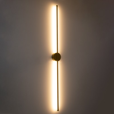 Επιτοίχια απλίκα LED kelvo® DIADEM 18W 2160lm 120° AC 220-240V IP20 ρυθμιζόμενο λευκό CCT με εναλλαγή χρωμάτων 2700K/4500K/6000K χρυσό βούρτσας 10x4x120cm