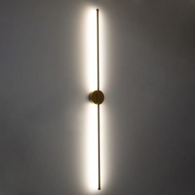 Επιτοίχια απλίκα LED kelvo® DIADEM 18W 2160lm 120° AC 220-240V IP20 ρυθμιζόμενο λευκό CCT με εναλλαγή χρωμάτων 2700K/4500K/6000K χρυσό βούρτσας 10x4x120cm