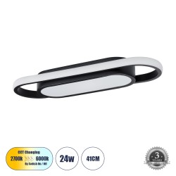 Φωτιστικό Οροφής Linear Design LED IGOR CCT 24W 2880lm 210° AC 220-240V - Εναλλαγή Φωτισμού μέσω Διακόπτη On/Off All In One - Μαύρο