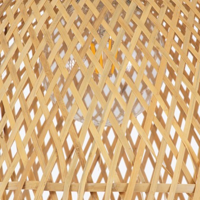 Κρεμαστό φωτιστικό Boho MANILA 1 x E27 AC 220-240V μπεζ με υφασμάτινο καπέλο φυσικού σχεδιασμού Μ45 x Π45 x Υ60