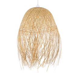 Κρεμαστό φωτιστικό Boho MANILA 1 x E27 AC 220-240V μπεζ με υφασμάτινο καπέλο φυσικού σχεδιασμού Μ45 x Π45 x Υ60