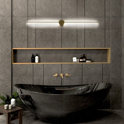 Επιτοίχια απλίκα LED kelvo® DIADEM 18W 2160lm 120° AC 220-240V IP20 ρυθμιζόμενο λευκό CCT με εναλλαγή χρωμάτων 2700K/4500K/6000K χρυσό βούρτσας 10x4x120cm