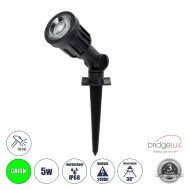 Φωτιστικό σποτ κήπου καρφωτό LED GARDENINI 5W πράσινο φως dimmable 550lm 38° DC 24V IP68 ABS IK06 Φ5.5 x Υ13.5cm  μαύρο 