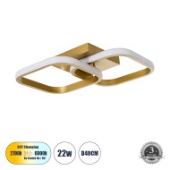 Φωτιστικό Οροφής Design LED NORA CCT 22W 2640lm 300° AC 220-240V - Εναλλαγή Φωτισμού μέσω Διακόπτη On/Off All In One - Χρυσό Βούρτσας Φωτιστικό Οροφής Design LED NORA CCT 22W 2640lm 300° AC 220-240V - Εναλλαγή Φωτισμού μέσω Διακόπτη On/Off All In One - Χρυσό Βούρτσας