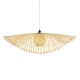 GloboStar® CINNABAR 01838 Boho Κρεμαστό Φωτιστικό Πλέγμα Μονόφωτο 1 x E27 IP20 Μπεζ Ξύλο - Μ100 x Π100 x Υ21cm