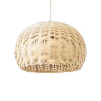 Boho Κρεμαστό Φωτιστικό RAITO Μονόφωτο 1 x E27 AC220-240V IP20 - Φ40 x Υ25cm - Μπεζ Ξύλινο Μπαμπού Πλέγμα Καμπάνα GloboStar® RAITO 01824 Boho Κρεμαστό Φωτιστικό Καμπάνα Μονόφωτο 1 x E27 IP20 Μπεζ Ξύλο - Μ40 x Π40 x Υ25cm