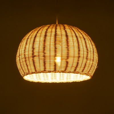 Boho Κρεμαστό Φωτιστικό RAITO Μονόφωτο 1 x E27 AC220-240V IP20 - Φ40 x Υ25cm - Μπεζ Ξύλινο Μπαμπού Πλέγμα Καμπάνα GloboStar® RAITO 01824 Boho Κρεμαστό Φωτιστικό Καμπάνα Μονόφωτο 1 x E27 IP20 Μπεζ Ξύλο - Μ40 x Π40 x Υ25cm