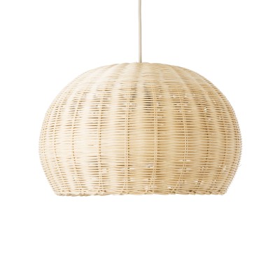 Boho Κρεμαστό Φωτιστικό RAITO Μονόφωτο 1 x E27 AC220-240V IP20 - Φ40 x Υ25cm - Μπεζ Ξύλινο Μπαμπού Πλέγμα Καμπάνα GloboStar® RAITO 01824 Boho Κρεμαστό Φωτιστικό Καμπάνα Μονόφωτο 1 x E27 IP20 Μπεζ Ξύλο - Μ40 x Π40 x Υ25cm