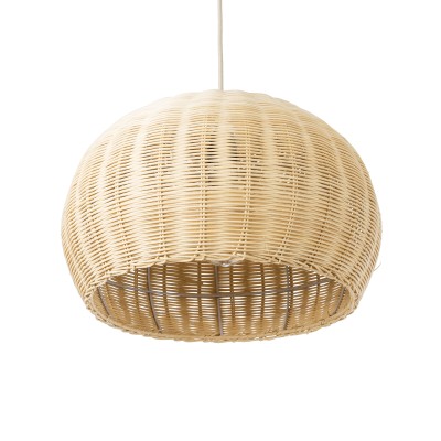 Boho Κρεμαστό Φωτιστικό RAITO Μονόφωτο 1 x E27 AC220-240V IP20 - Φ40 x Υ25cm - Μπεζ Ξύλινο Μπαμπού Πλέγμα Καμπάνα GloboStar® RAITO 01824 Boho Κρεμαστό Φωτιστικό Καμπάνα Μονόφωτο 1 x E27 IP20 Μπεζ Ξύλο - Μ40 x Π40 x Υ25cm