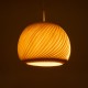 GloboStar® KAILANI 02242 Boho Κρεμαστό Φωτιστικό Οροφής Μονόφωτο 1 x E27 AC220-240V IP20 - Φ40 x Υ30cm - Μπεζ Λεπτό Φύλλο Ξύλου Καμπάνα