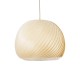 GloboStar® KAILANI 02242 Boho Κρεμαστό Φωτιστικό Οροφής Μονόφωτο 1 x E27 AC220-240V IP20 - Φ40 x Υ30cm - Μπεζ Λεπτό Φύλλο Ξύλου Καμπάνα