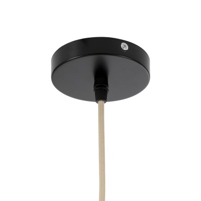 GloboStar® KAILANI 02242 Boho Κρεμαστό Φωτιστικό Οροφής Μονόφωτο 1 x E27 AC220-240V IP20 - Φ40 x Υ30cm - Μπεζ Λεπτό Φύλλο Ξύλου Καμπάνα