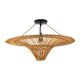 Φωτιστικό οροφής boho PALERMO 1xE27 AC/DC 12-265V ξύλινο μπαμπού πλέγμα IP20 Φ60xΥ36cm μπεζ καφέ GloboStar® PALERMO 02308 Boho Φωτιστικό Οροφής Πλέγμα Μονόφωτο 1 x E27 IP20 Καφέ Ξύλο - Μ60 x Π60 x Υ36cm
