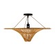Φωτιστικό οροφής boho PALERMO 1xE27 AC/DC 12-265V ξύλινο μπαμπού πλέγμα IP20 Φ60xΥ36cm μπεζ καφέ GloboStar® PALERMO 02308 Boho Φωτιστικό Οροφής Πλέγμα Μονόφωτο 1 x E27 IP20 Καφέ Ξύλο - Μ60 x Π60 x Υ36cm