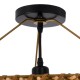 Φωτιστικό οροφής boho PALERMO 1xE27 AC/DC 12-265V ξύλινο μπαμπού πλέγμα IP20 Φ60xΥ36cm μπεζ καφέ GloboStar® PALERMO 02308 Boho Φωτιστικό Οροφής Πλέγμα Μονόφωτο 1 x E27 IP20 Καφέ Ξύλο - Μ60 x Π60 x Υ36cm