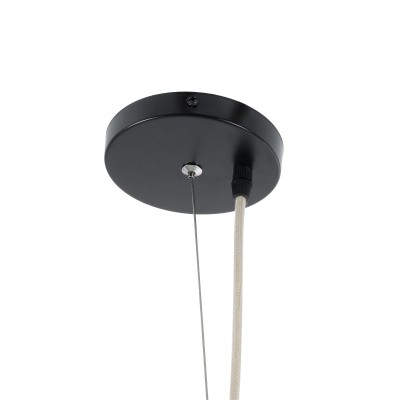 GloboStar® KENTUCKY 01868 Vintage Κρεμαστό Φωτιστικό Πλέγμα Μονόφωτο 1 x E27 IP20 Μπεζ Μέταλλο - Μ90 x Π90 x Υ70cm
