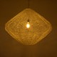 GloboStar® KENTUCKY 01868 Vintage Κρεμαστό Φωτιστικό Πλέγμα Μονόφωτο 1 x E27 IP20 Μπεζ Μέταλλο - Μ90 x Π90 x Υ70cm