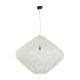 GloboStar® KENTUCKY 01868 Vintage Κρεμαστό Φωτιστικό Πλέγμα Μονόφωτο 1 x E27 IP20 Μπεζ Μέταλλο - Μ90 x Π90 x Υ70cm