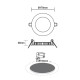 Led slim panel λευκό στρογγυλό χωνευτό 12W 230V θερμό λευκό φως 3000k δέσμης 120° 900lm